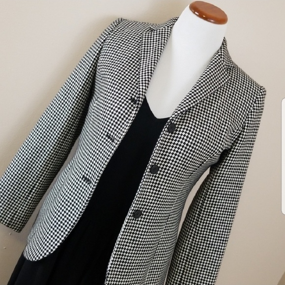 Ann Taylor wool houndstooth blazer size 2P perfect - Picture 3 of 6